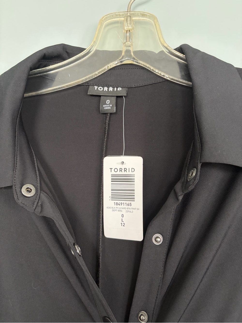 torrid Black Ruched Button-Front Long Sleeve Dress - Picture 2 of 2